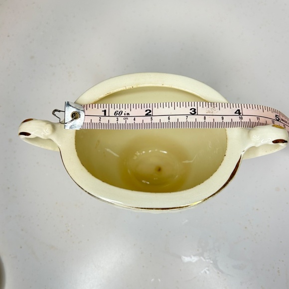 Homer Laughlin Georgian Eggshell Cotillion Magnolia Pattern Sugar Bowl and Lid - Picture 12 of 14